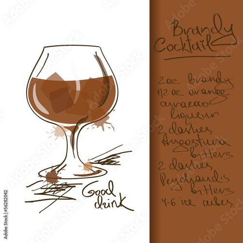 Illustration with Brandy Cocktail