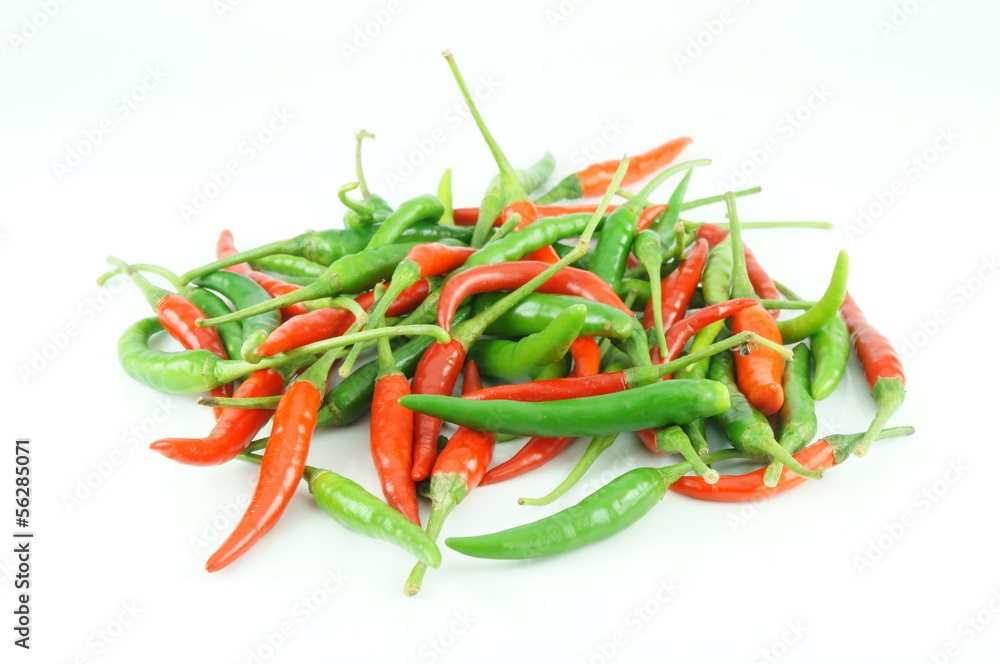 Many of red and green chili pepper Many of red and green chili pepper