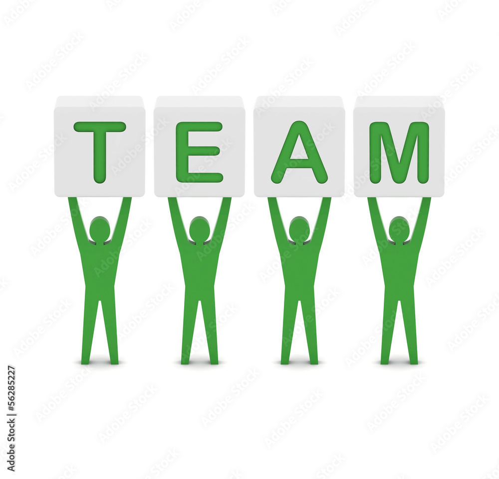 Men holding the word team. Concept 3D illustration. Men holding the word team. Concept 3D illustration.