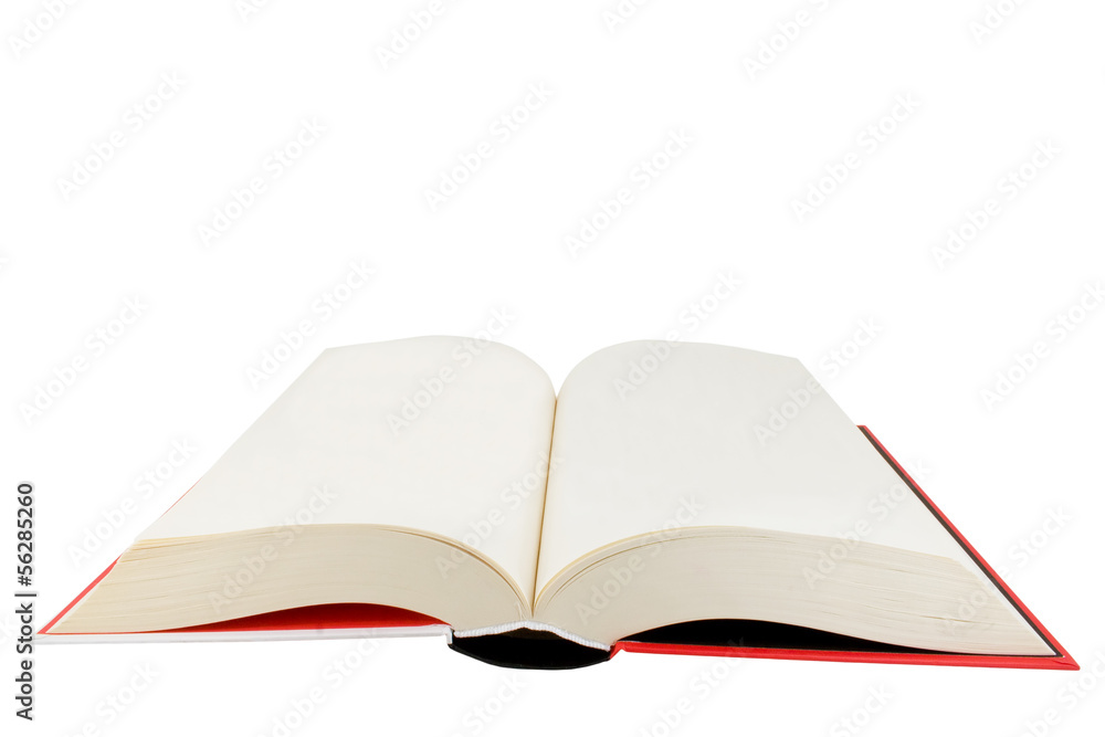 Open hardback book isolated on white Open hardback book isolated on white
