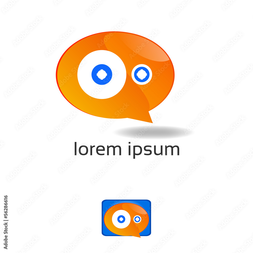 Abstract graphic design - orange cartoon with eyes Abstract graphic design - orange cartoon with eyes