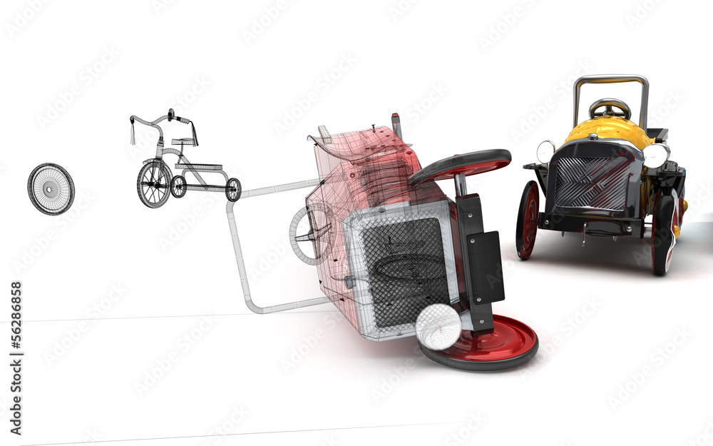 Fototapeta premium Sicurezza stradale, incidente, giocattoli, vittima, bambini