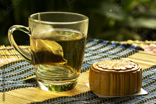 Chinese tea and moon cake