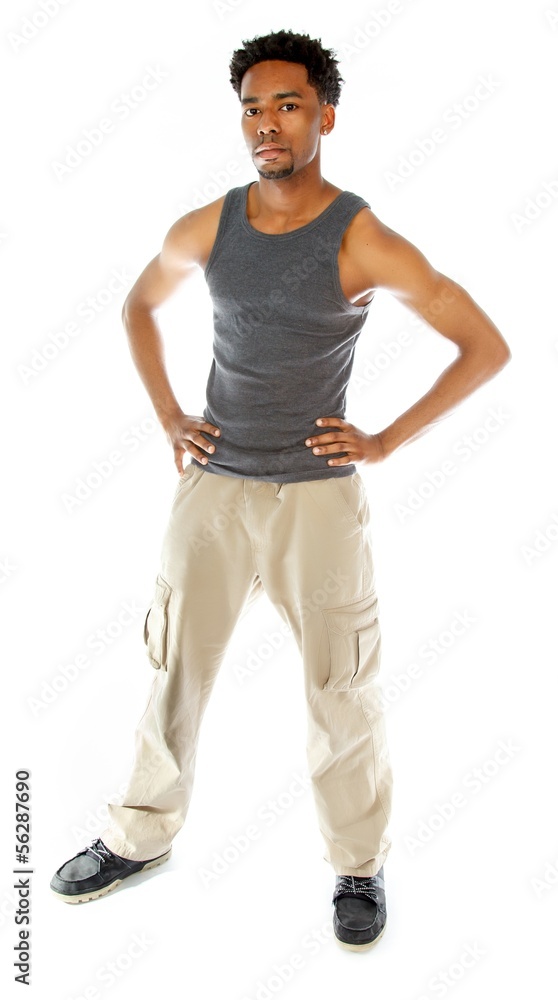 Attractive afro-american man posing in studio Attractive afro-american man posing in studio