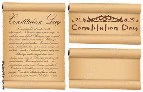 scroll banner designs for - Constitution Day Vector Illustration