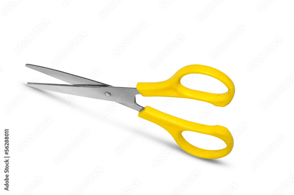 yellow sissors on white background with clipping path yellow sissors on white background with clipping path
