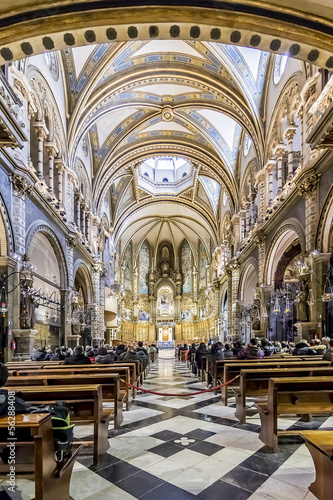 Interior of Basilica, Abbey of Santa Maria de Montserrat, Spain.