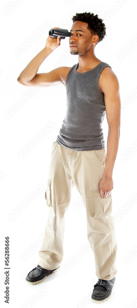 Attractive afro-american man posing in studio Attractive afro-american man posing in studio