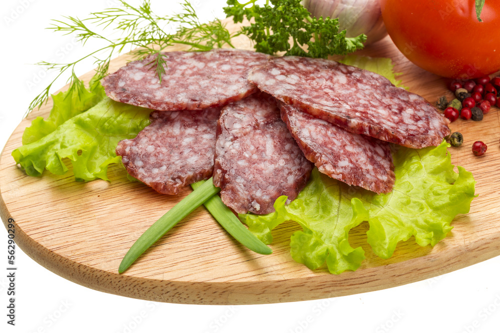 Fresh ripe salami