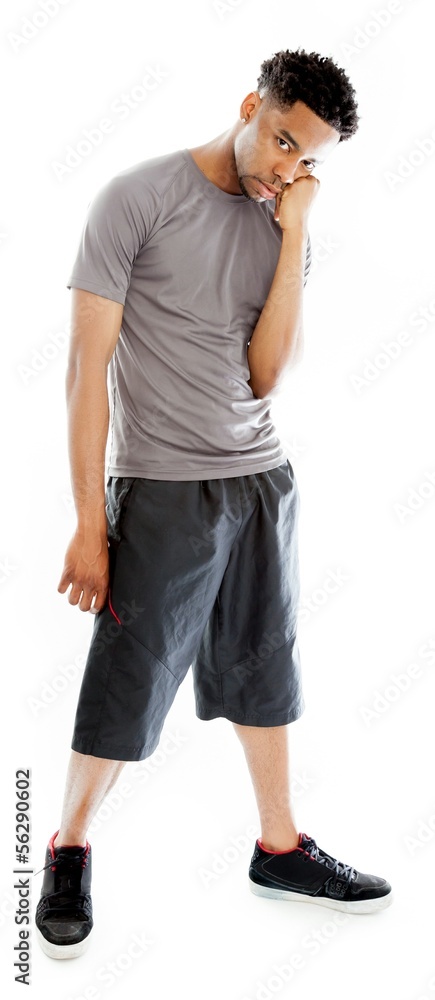 Obraz premium Attractive afro-american man posing in studio