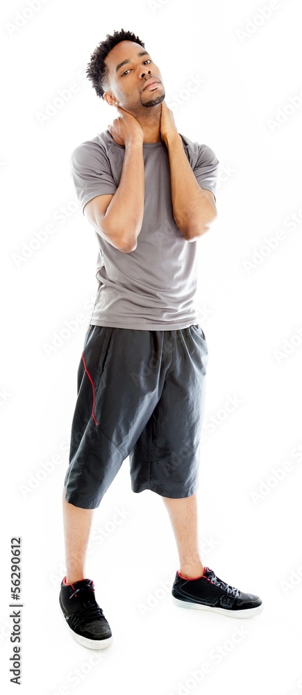Attractive afro-american man posing in studio Attractive afro-american man posing in studio