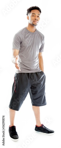 Attractive afro-american man posing in studio