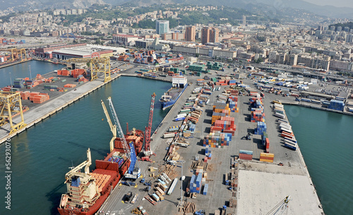 The cargo port of Genoa photo