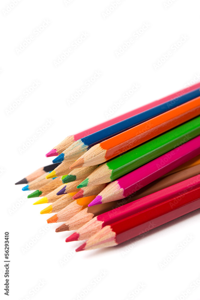 Colour pencils isolated on white background Colour pencils isolated on white background