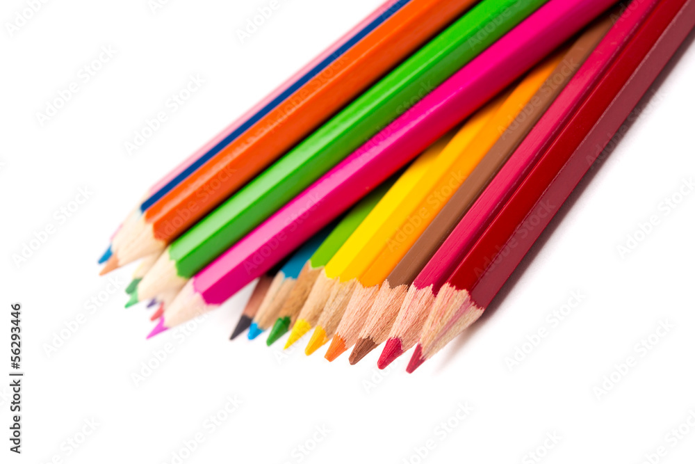 Colour pencils isolated on white background Colour pencils isolated on white background