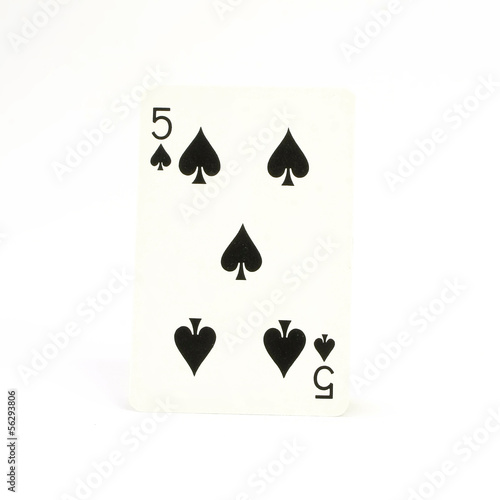 Spielkarte Pik 5