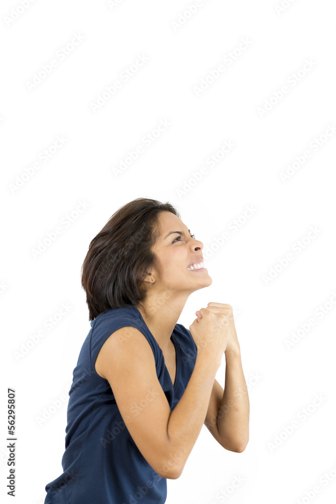 Beautiful Young Woman Cheering Beautiful Young Woman Cheering