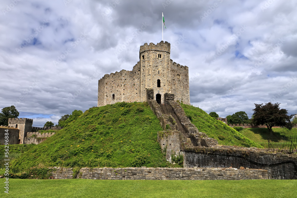 The keep of Cardiff Castle in Wales, United Kingdom The keep of Cardiff Castle in Wales, United Kingdom