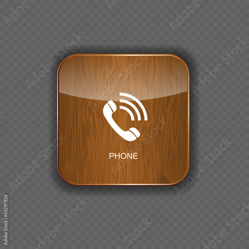 Phone wood application icons