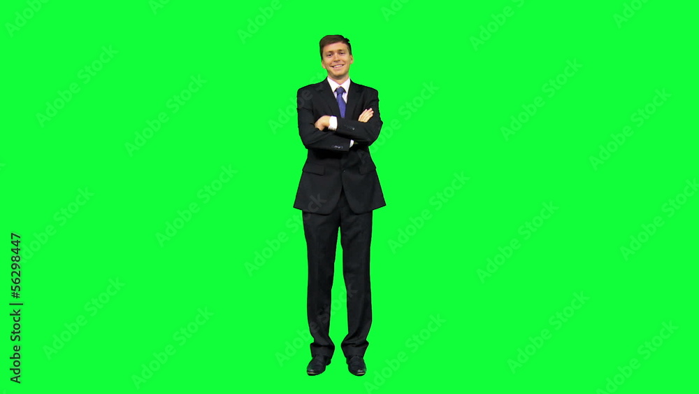 Young Confident Caucasian Businessman Green Screen Young Confident Caucasian Businessman Green Screen