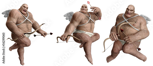 Fotografie Dicker alter Mann als Armor der Liebesbote