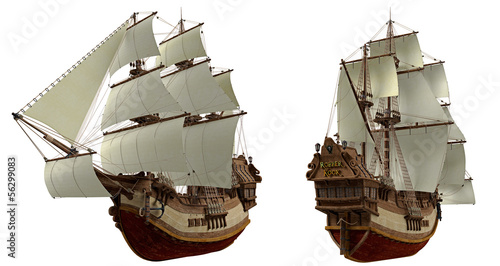 Piratenschiff aus verschiedenen Perspektiven 1