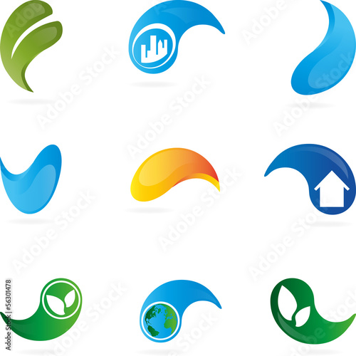 Logo, Tropfen, Blatt, Eco, Haus