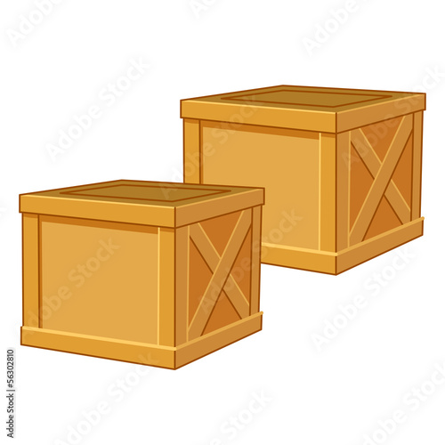 wood box isolated illustration