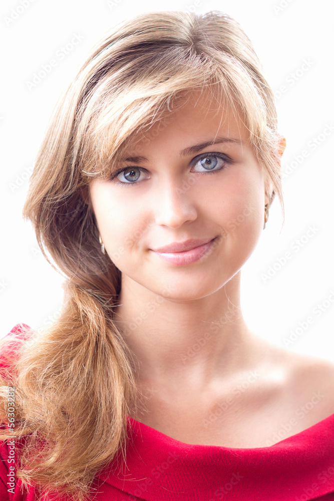 cute girl with beautiful hair and make-up cute girl with beautiful hair and make-up