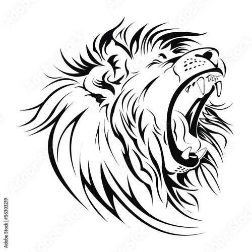 Lion roar head vector