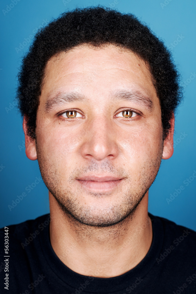 Obraz premium blue background man portrait