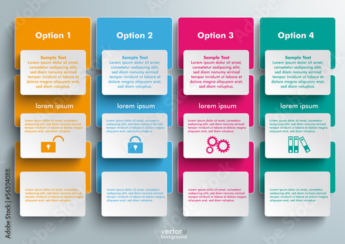Connected Rectangles Infographic 4 Options Grunddatei