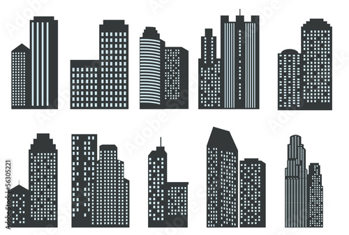Silhouettes of skyscrapers