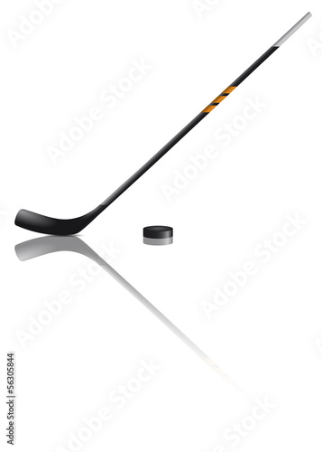Eishockeyschläger und Puck