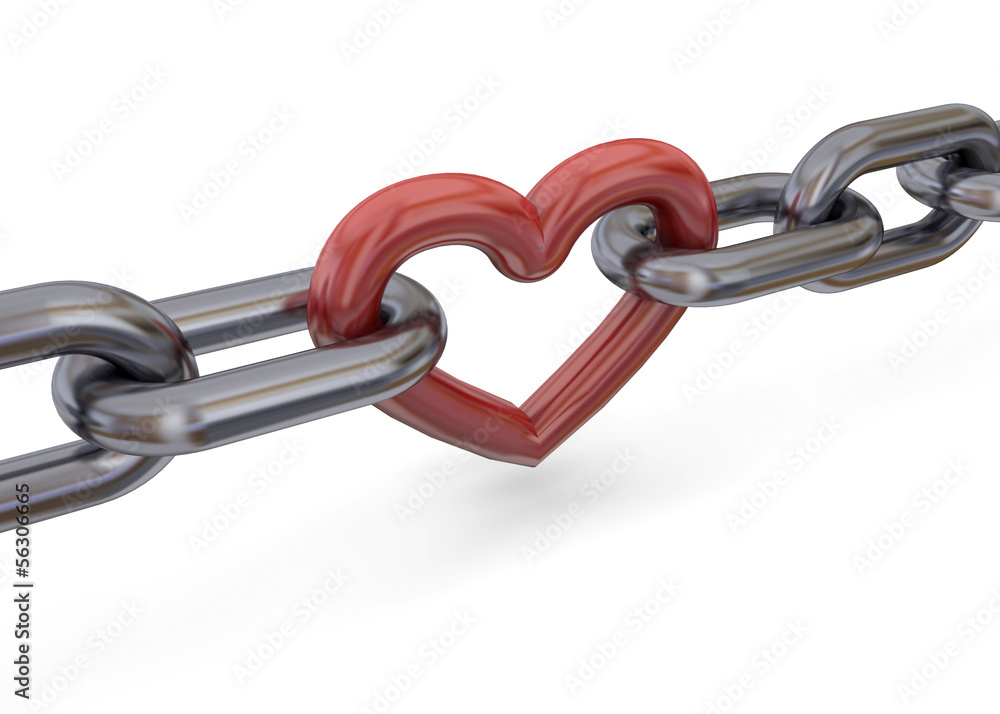 Obraz premium CHAIN HEART - 3D