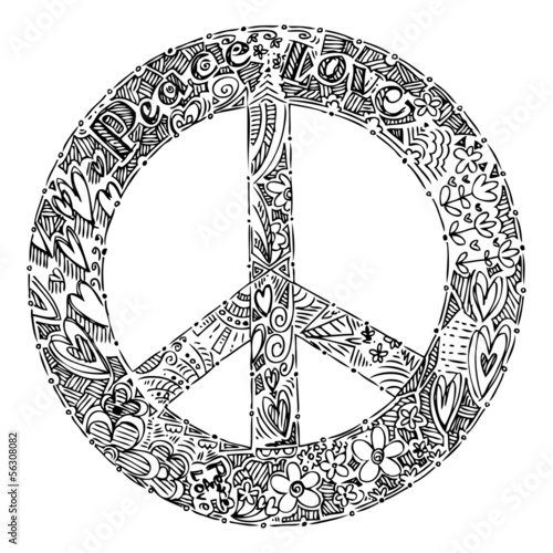 Black and white PEACE symbol