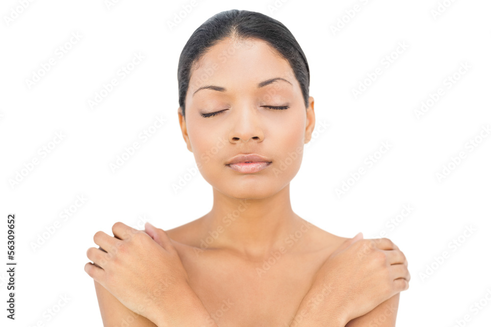 Sleepy black haired woman posing Sleepy black haired woman posing