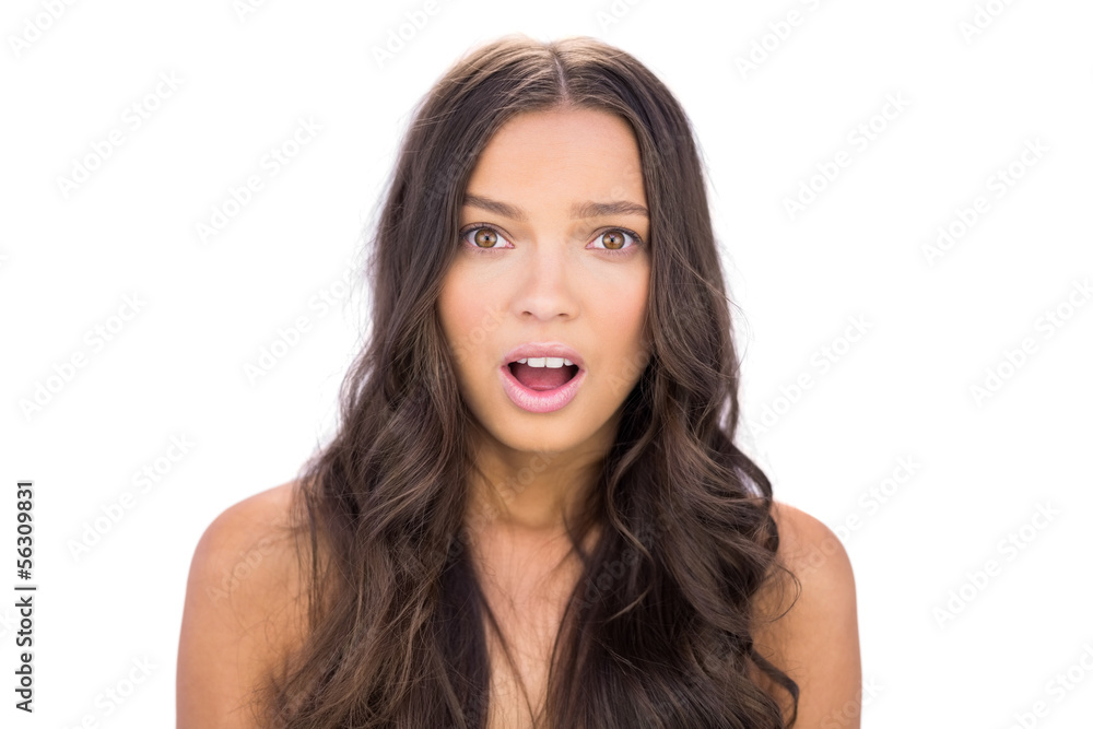 Shocked brunette looking at camera Shocked brunette looking at camera