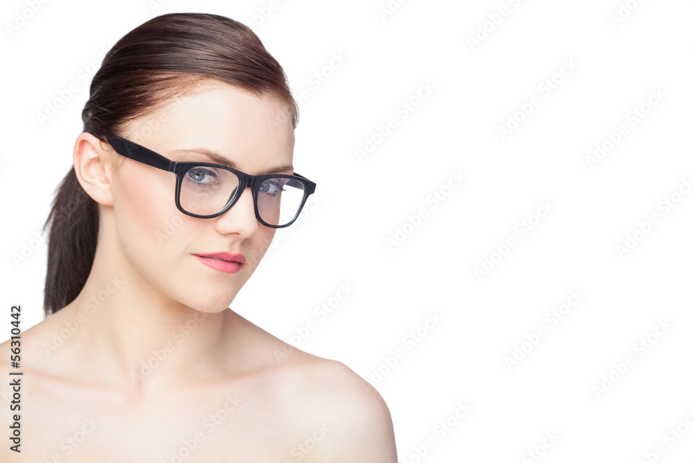 Content natural model wearing classy glasses Content natural model wearing classy glasses