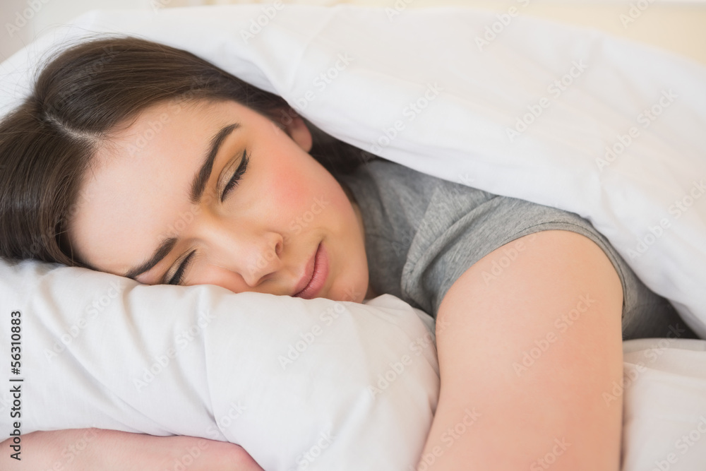 Calm girl sleeping in her bed Calm girl sleeping in her bed