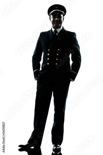 man in airline pilot uniform silhouette © snaptitude