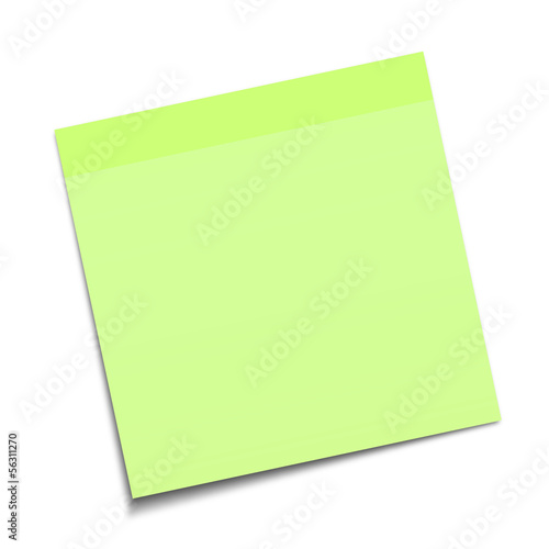 Green sticky note with drop shadow, EPS 10