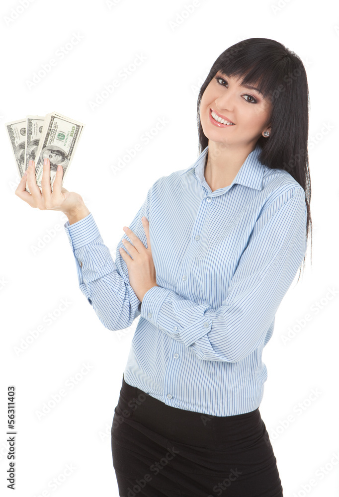 Young business woman with money Young business woman with money
