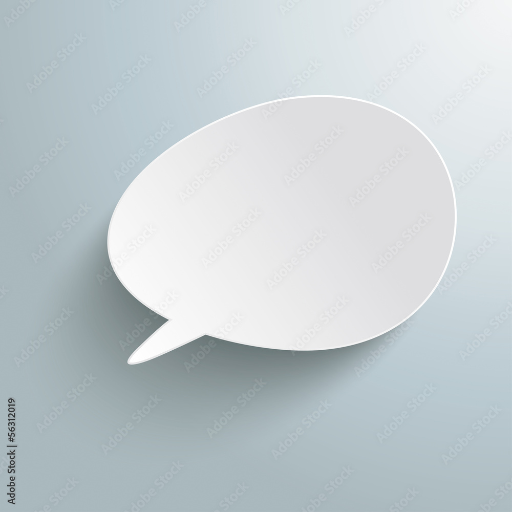 White Bevel Speech Bubble PiAd White Bevel Speech Bubble PiAd