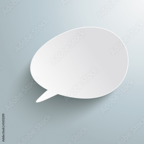 White Bevel Speech Bubble PiAd