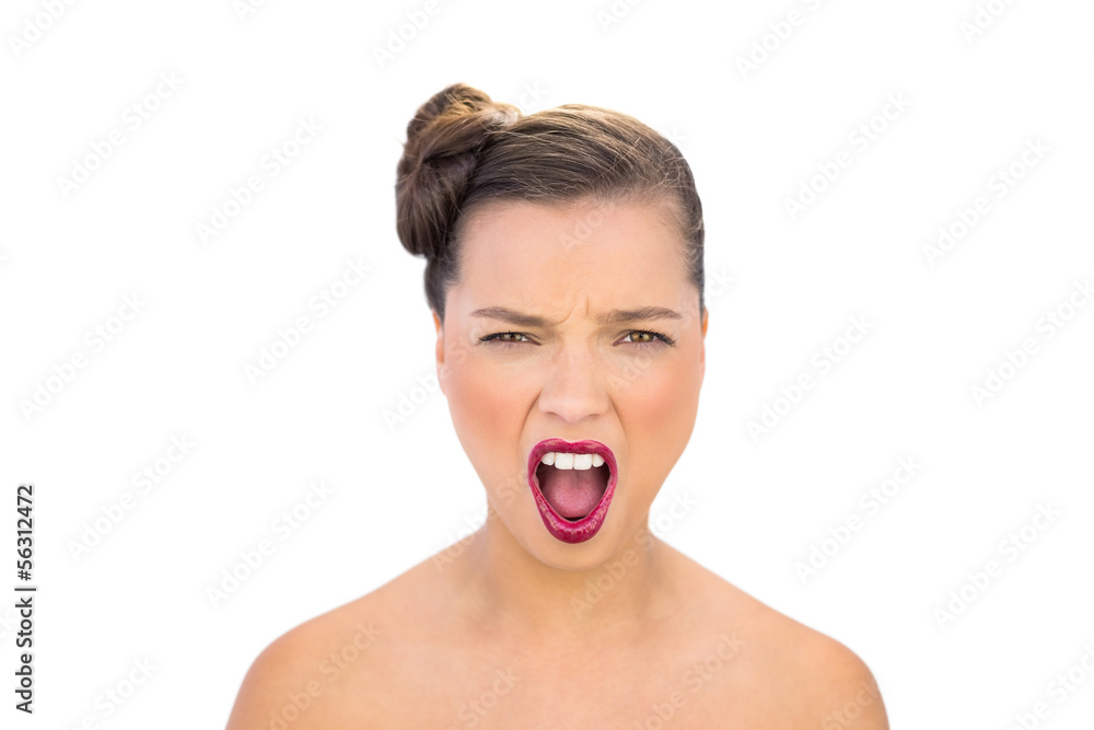 Glamorous woman with red lips screaming Glamorous woman with red lips screaming