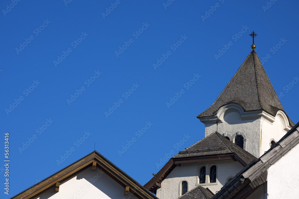 Roofs of Church on Blue Sky