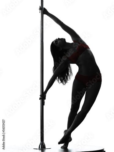 Cuadro en lienzo woman pole dancer silhouette