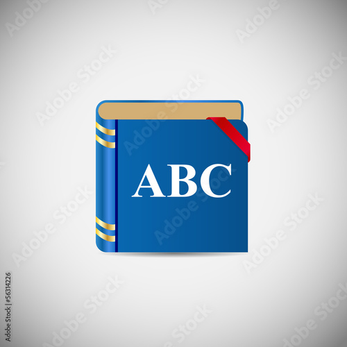 Dictionary wood application icons vector illustration