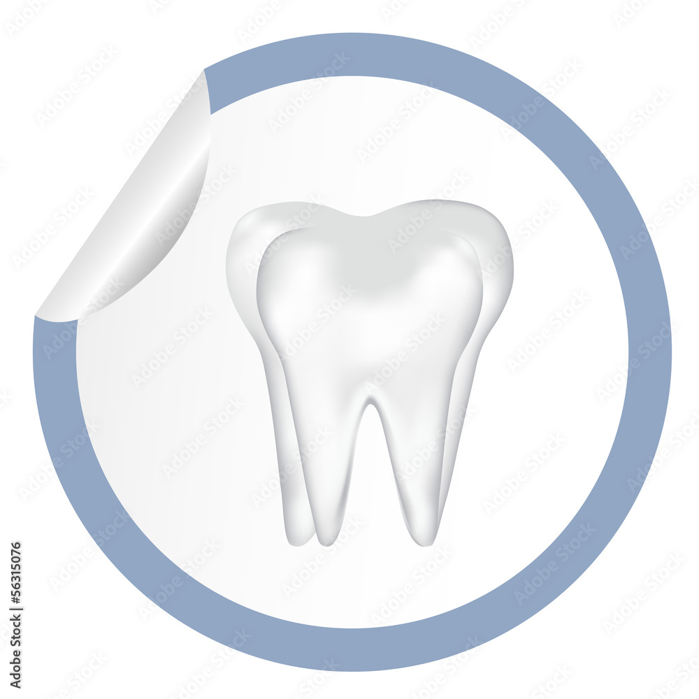 sticker icon web button with tooth sticker icon web button with tooth
